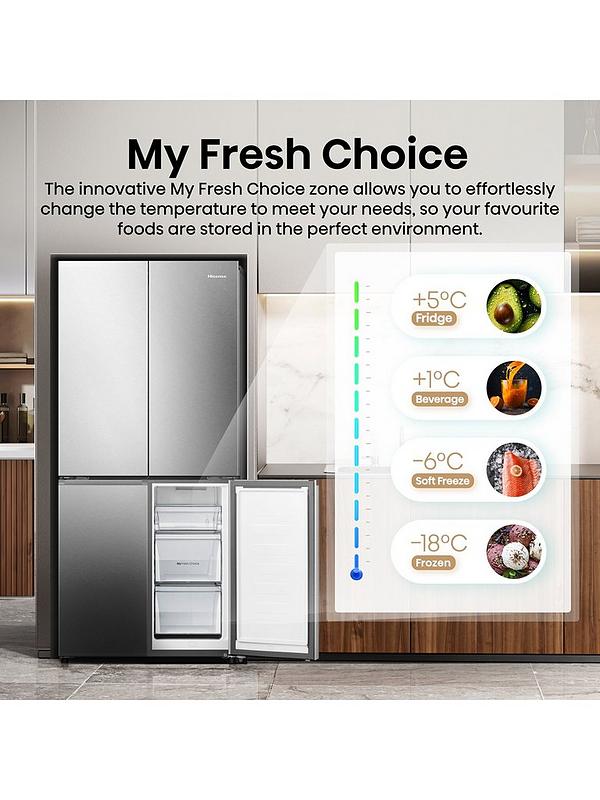 Hisense RQ5P470SAID American Fridge Freezer - Stainless Steel - Image 4